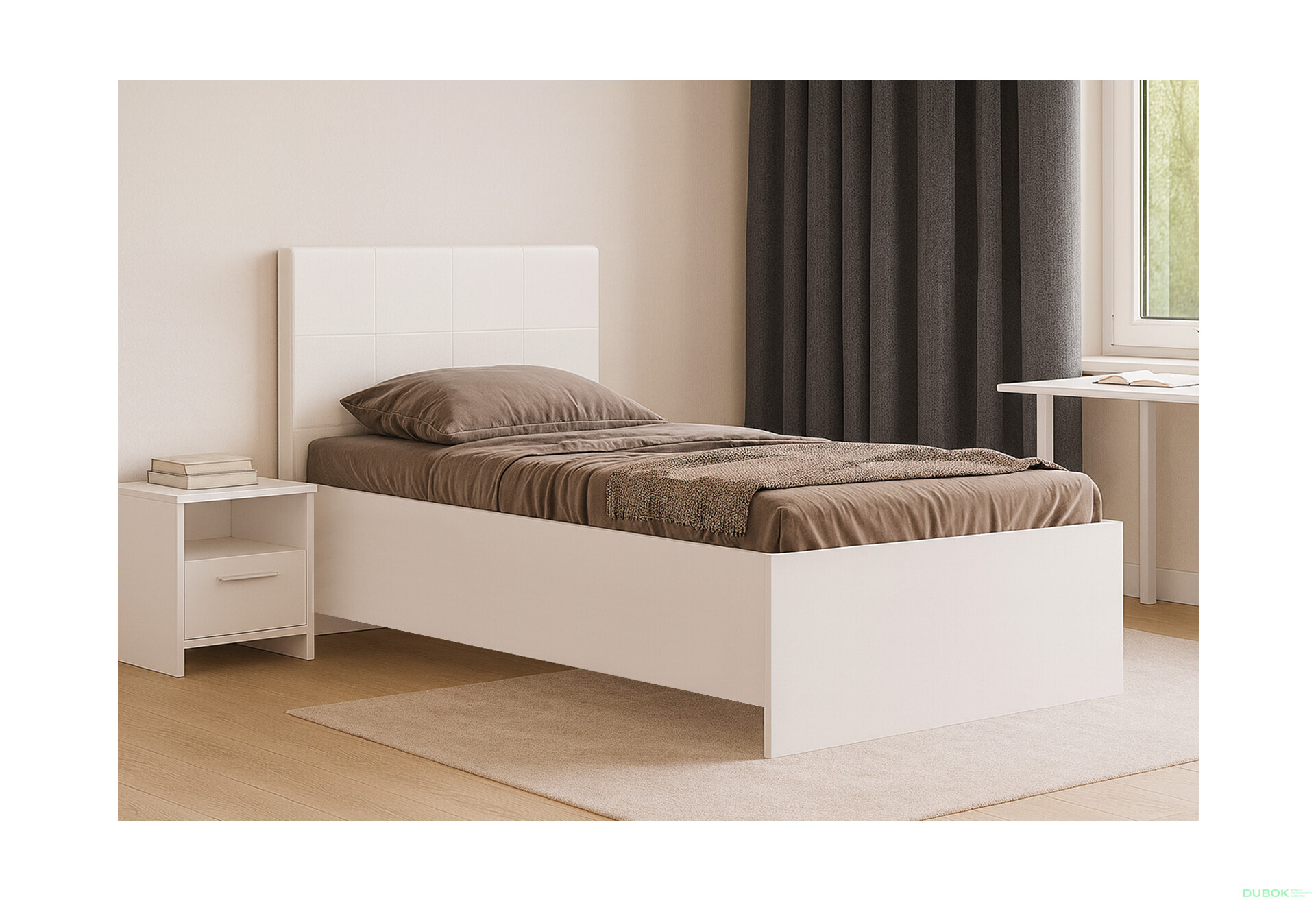 Fotografie 2 - Postel 0,9x2,0 s rámem bílý lesk Family