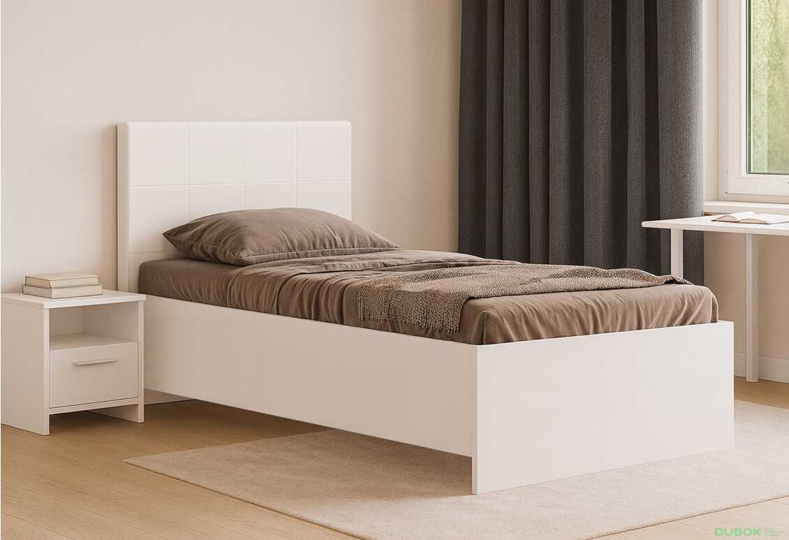 Fotografie 2 - Postel 0,9x2,0 s rámem bílý lesk Family