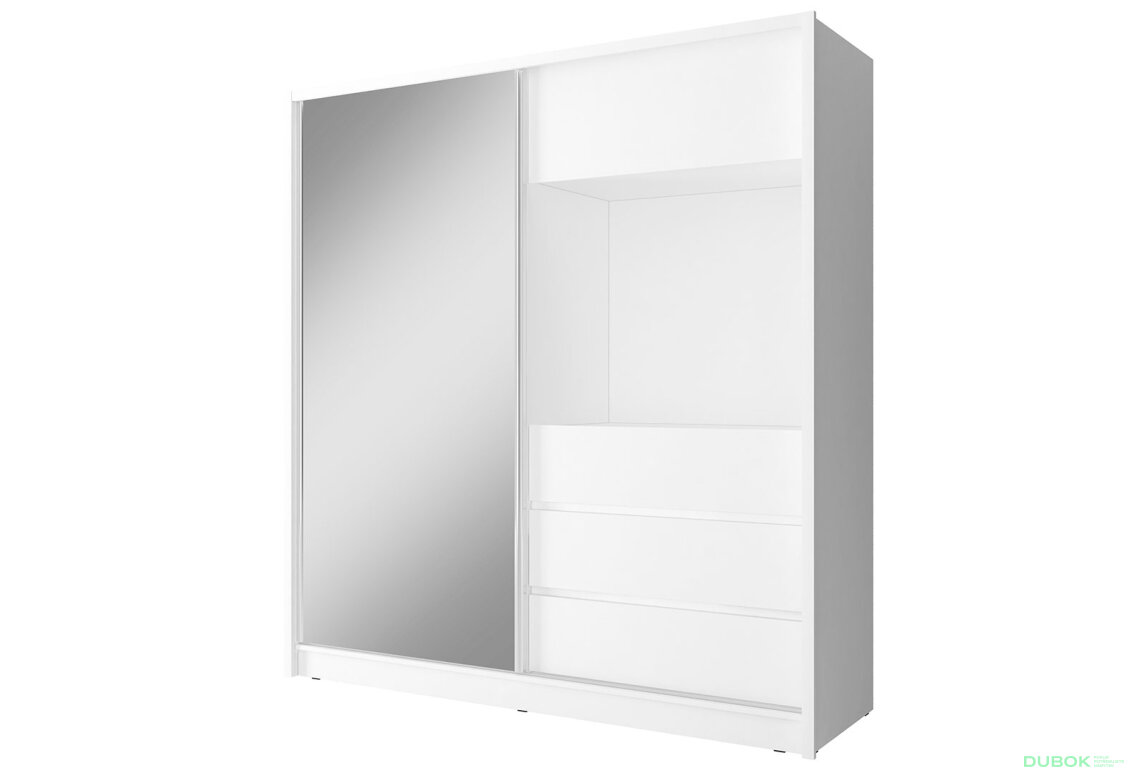 Skříň TV 200 se zrcadlem bílý