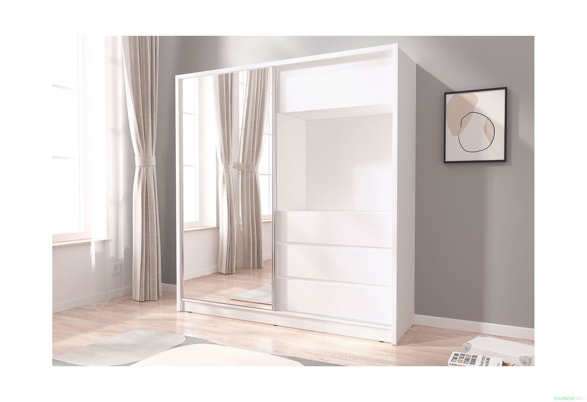 Fotografie 3 - Skříň TV 200 se zrcadlem bílý