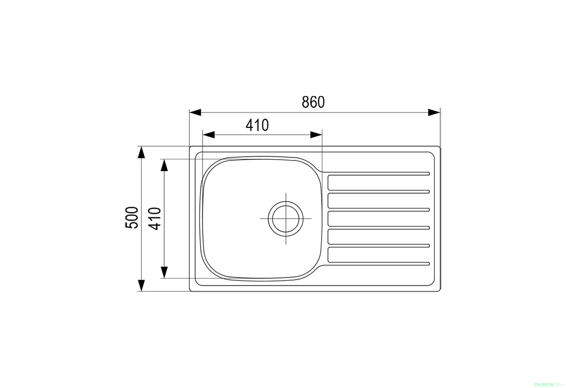 Fotografie 2 - StrongSinks S1 Dřez Mohan nerez satén 860x500, s odkapem, horní montáž