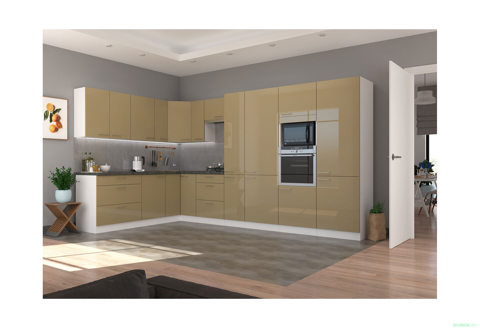 Fotografie 7 - Modulární kuchyně Lara bílý / cappuccino lesk