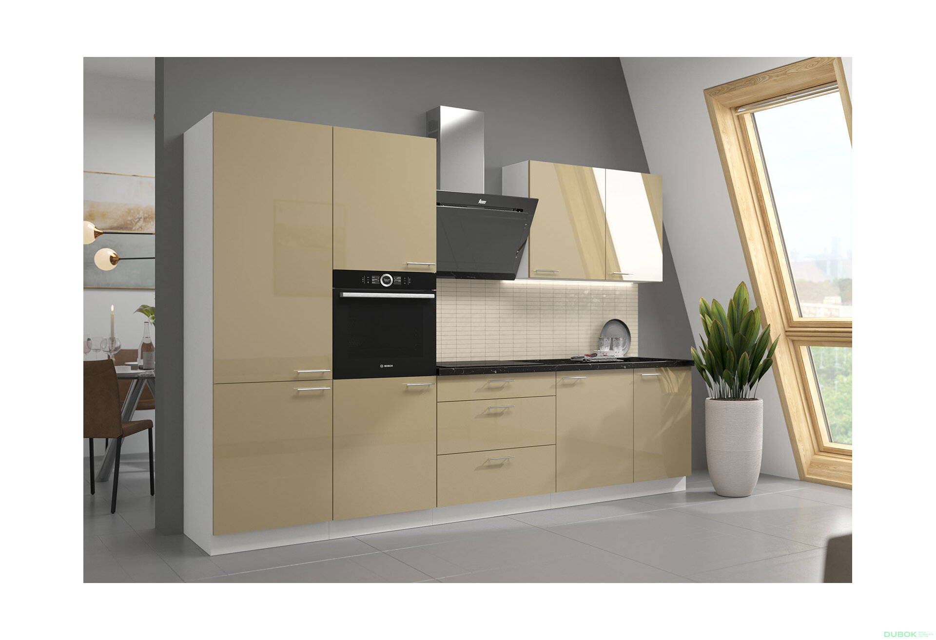 Fotografie 8 - Modulární kuchyně Lara bílý / cappuccino lesk