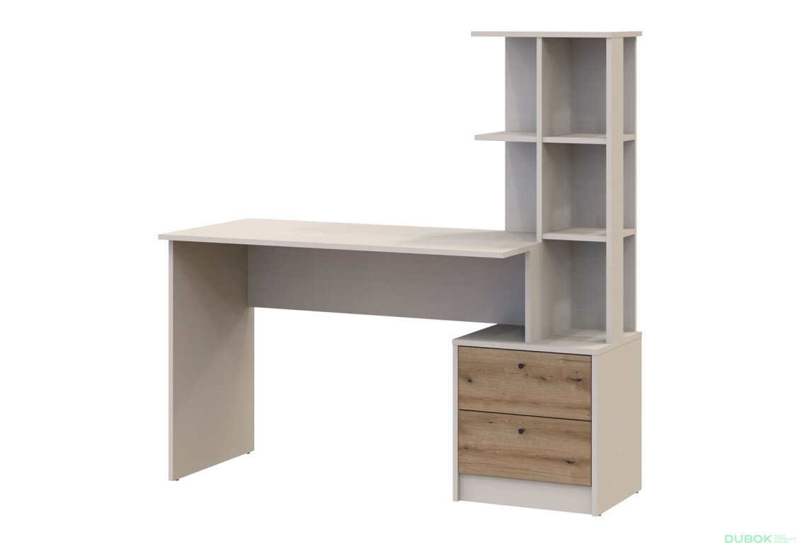 Psací stůl T7 kašmír / dub evoke 136x55x138