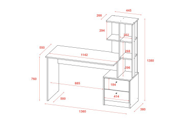 Psací stůl T7 kašmír / dub evoke 136x55x138