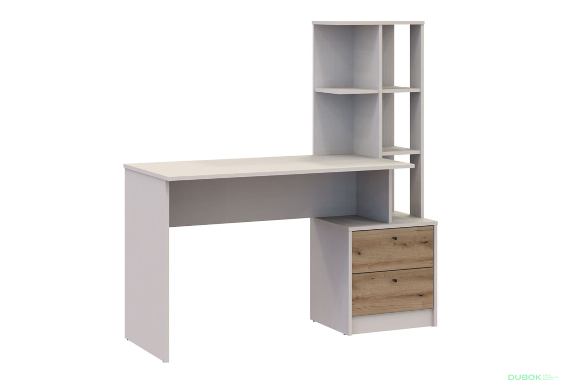Fotografie 3 - Psací stůl T7 kašmír / dub evoke 136x55x138