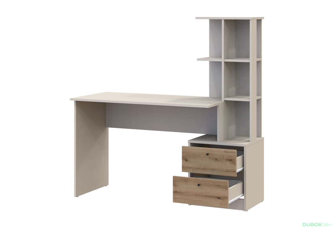 Fotografie 5 - Psací stůl T7 kašmír / dub evoke 136x55x138