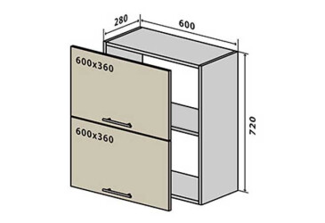 V20 Skříňka 2D 60 RioLine / RіoLаіn Matná