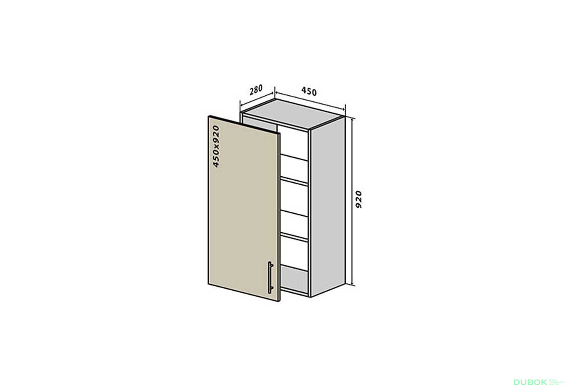 V44 Skříňka 1D 45 RioLine / RіoLаіn Matná