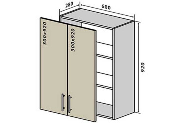 V46 Skříňka 2D 60 RioLine lesk / RióLain Lesklý