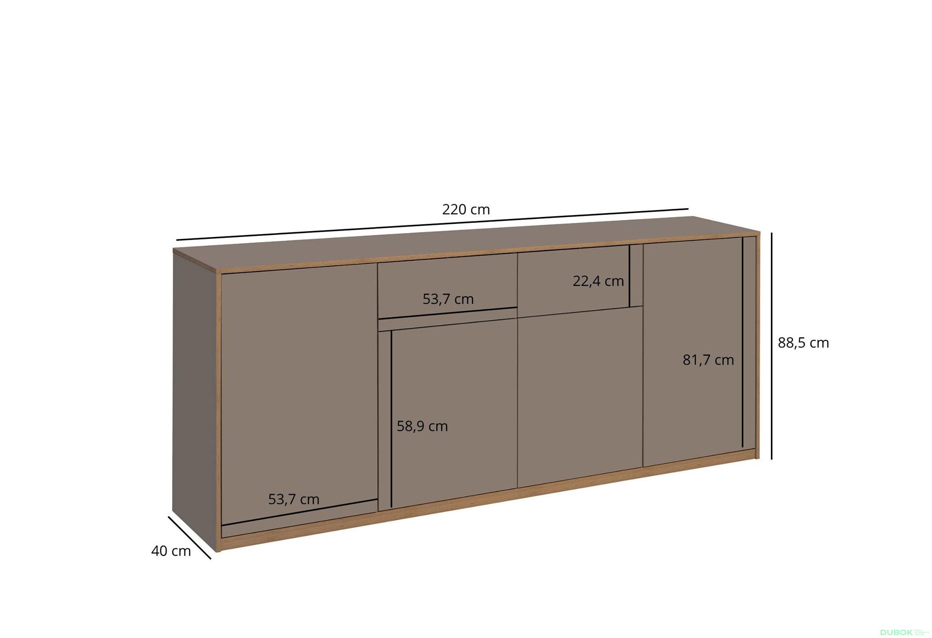 Komoda 4d2s šedý kubanit Complex - Fotografie 5 Fotografie 5 - Komoda 4d2s šedý kubanit Complex