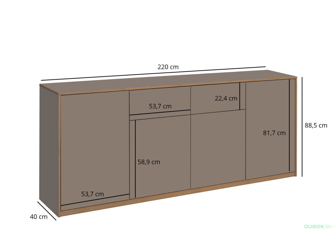 Komoda 4d2s šedý kubanit Complex - Fotografie 5 Fotografie 5 - Komoda 4d2s šedý kubanit Complex