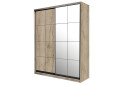 Fotografie 1 - Skříň 2D Loft 1500x600x2400, DTD + zrcadlo, Lines BL, Dub kraft šedý
