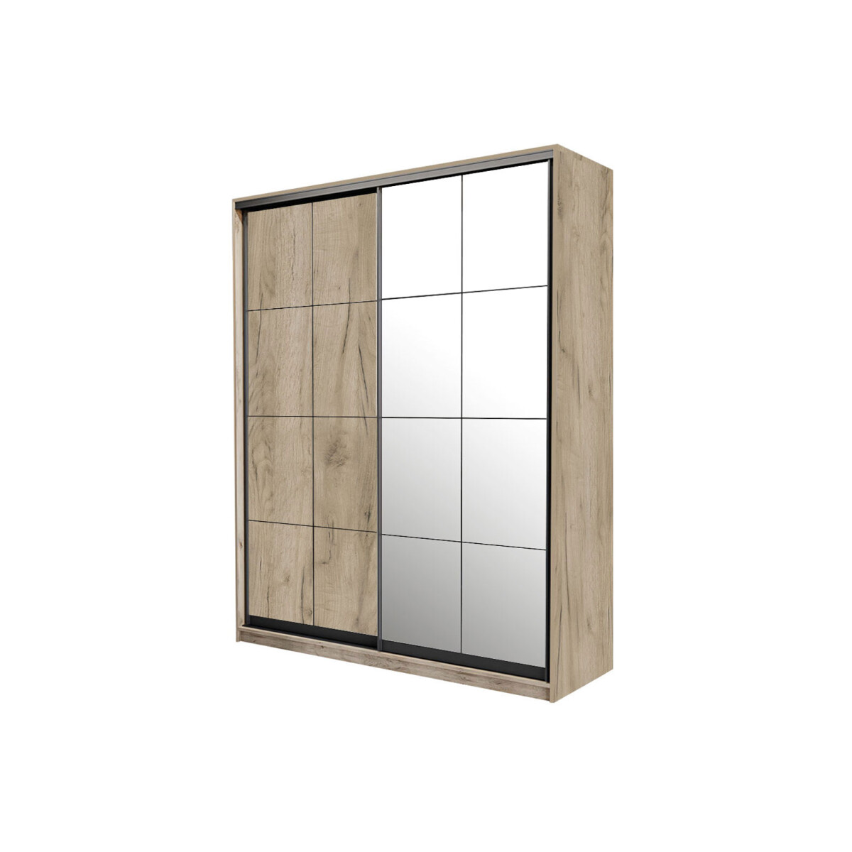 

Skříň 2D Loft 1500x600x2400, DTD + zrcadlo, Lines BL, Dub kraft šedý