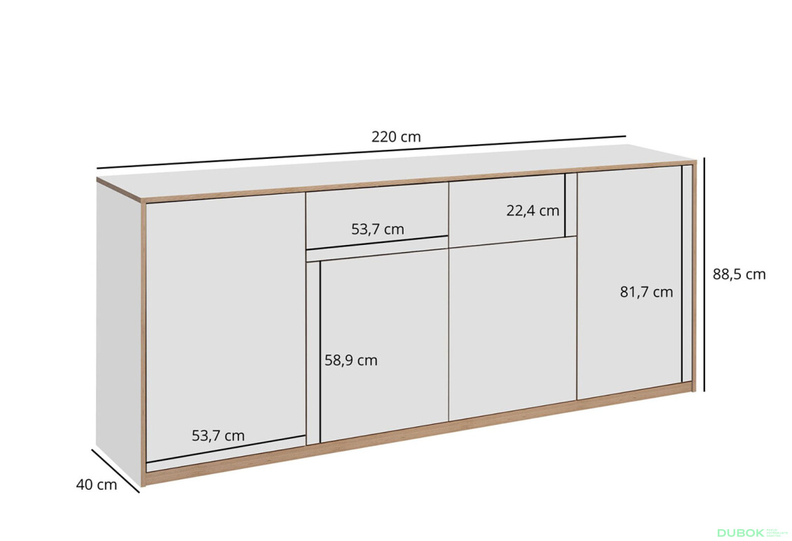 Komoda 4d2s bílá Complex - Fotografie 5 Fotografie 5 - Komoda 4d2s bílá Complex