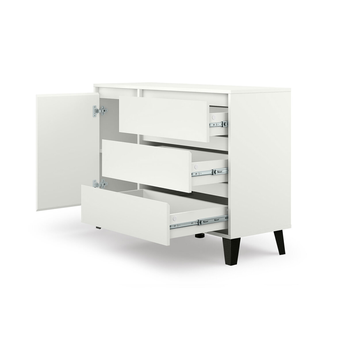 Komoda Borg 1d3s bílá (obrázek 3)
