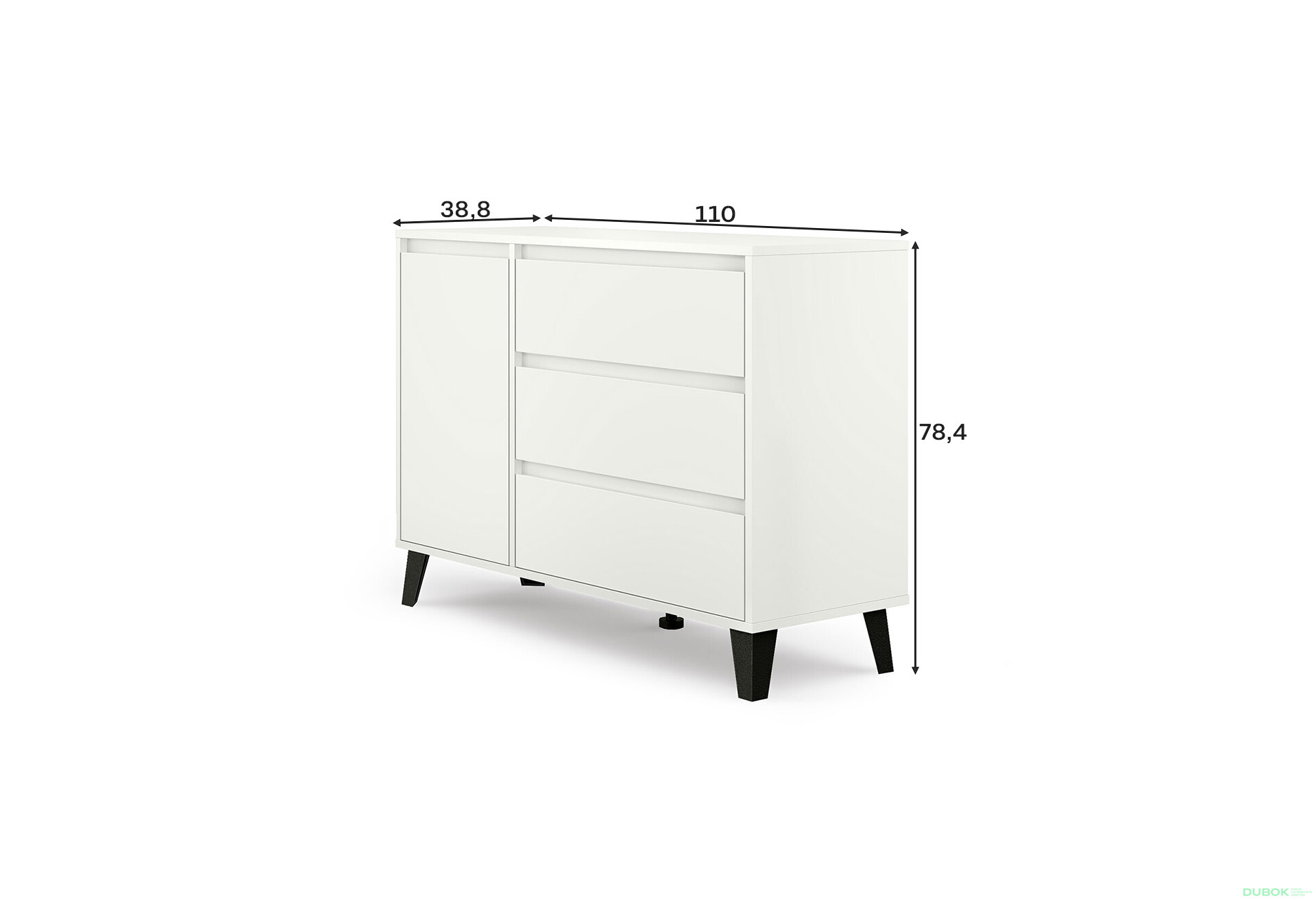 Fotografie 9 - Komoda Borg 1d3s bílá