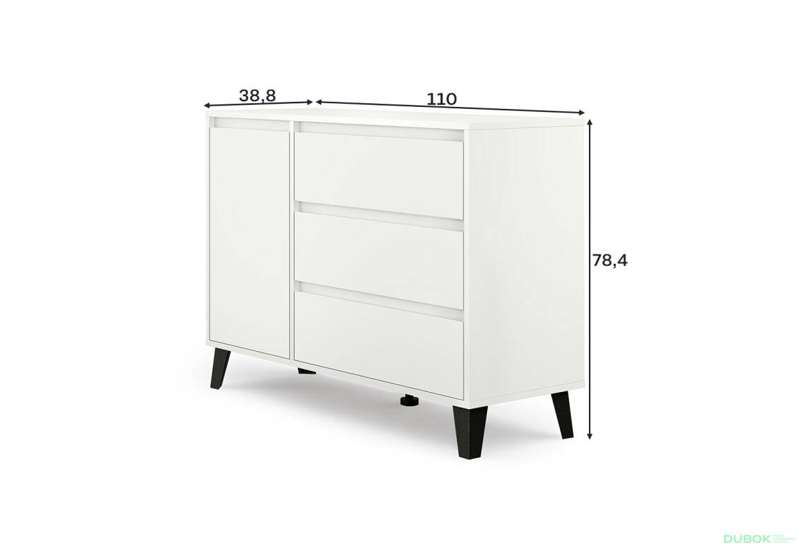 Fotografie 9 - Komoda Borg 1d3s bílá