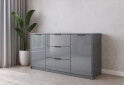Fotografie 2 - Komoda Roma Color 2 dveře 3 šířky 1,6 m lesklá šedá láva