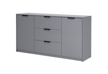 Komoda Roma Color 2 dveře 3 šířky 1,6 m lesklá šedá láva