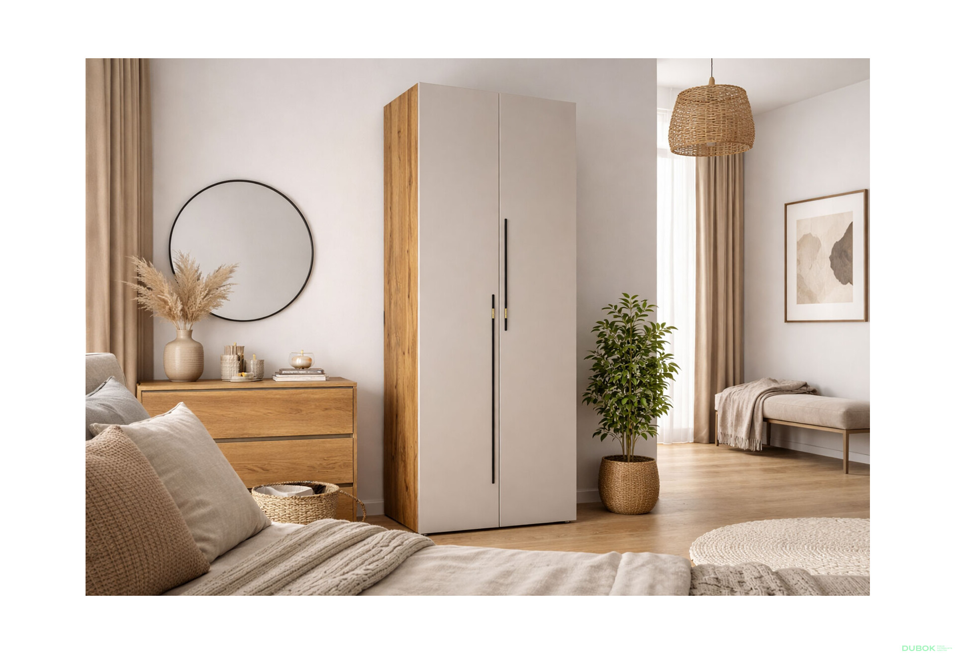 Fotografie 2 - Skříň 2D 80 cm dub appalačský / kašmír Space