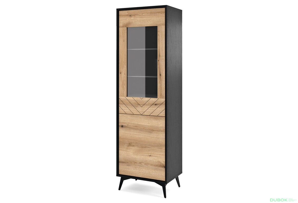 Vitrína W54 evoke dub / černá Diamond