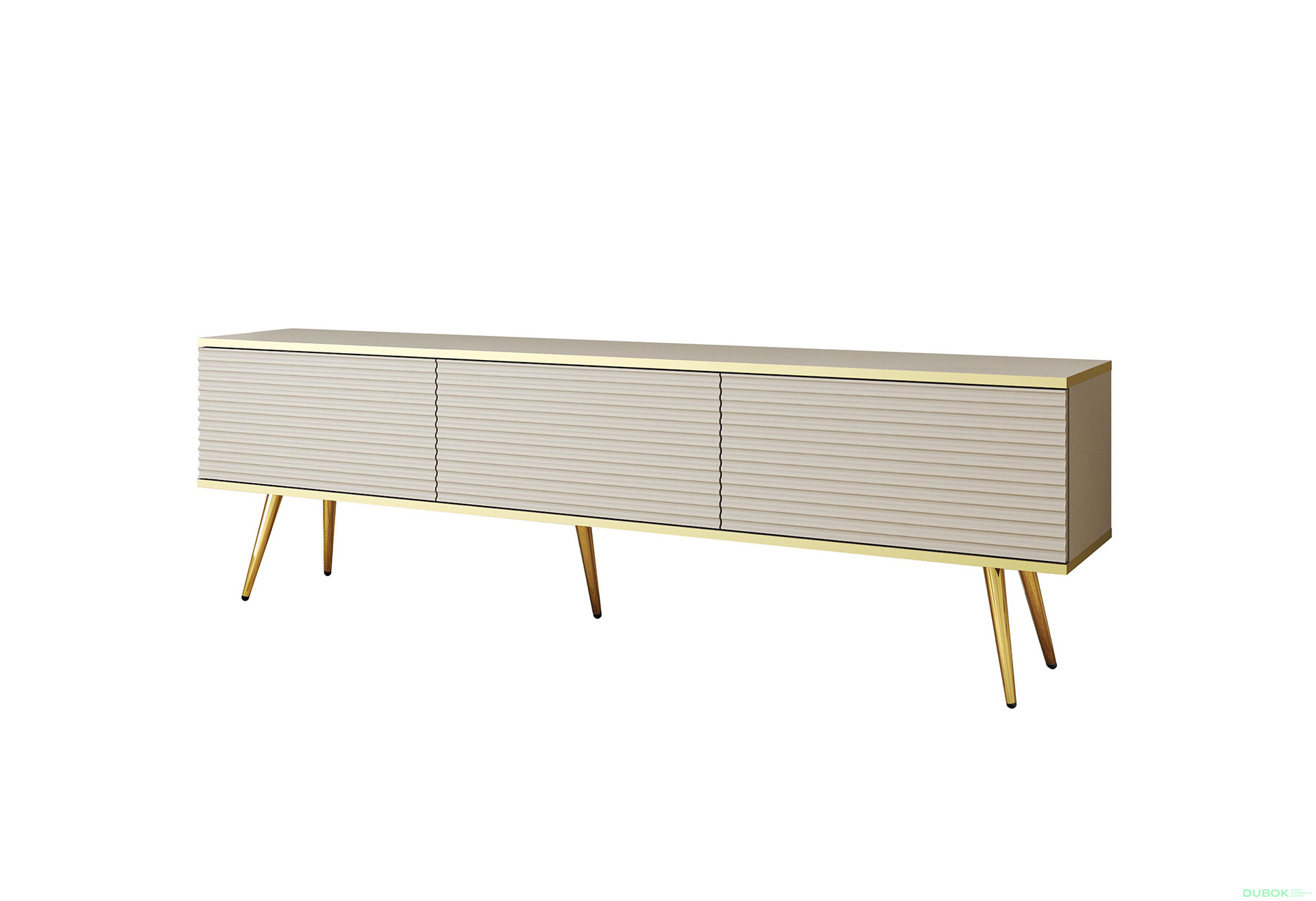 TV stolek RTV 175 MDF béžový, zlaté nohy Oro - Fotografie 1 Fotografie 1 - TV stolek RTV 175 MDF béžový, zlaté nohy Oro