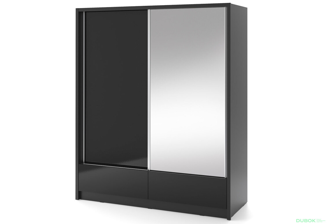 Skříň Aria I 180 černá / černý lesk - Fotografie 1 Fotografie 1 - Skříň Aria I 180 černá / černý lesk
