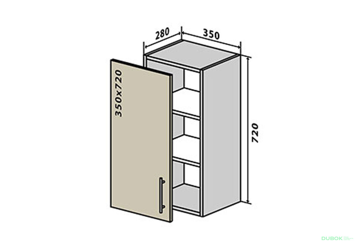 V19 Skříňka 1D 35 RioLine lesk / RióLain Lesklý