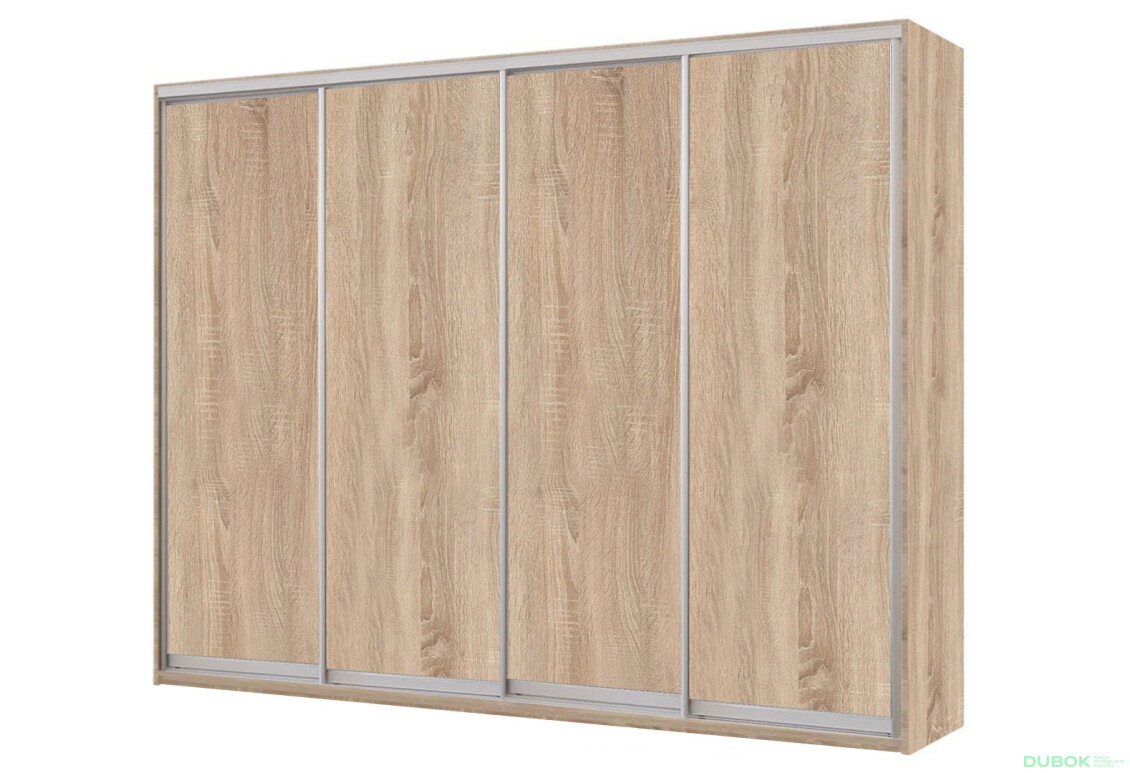 Skříň 4D 2500x600x2400, 4 DTD, Světlý dub sonoma