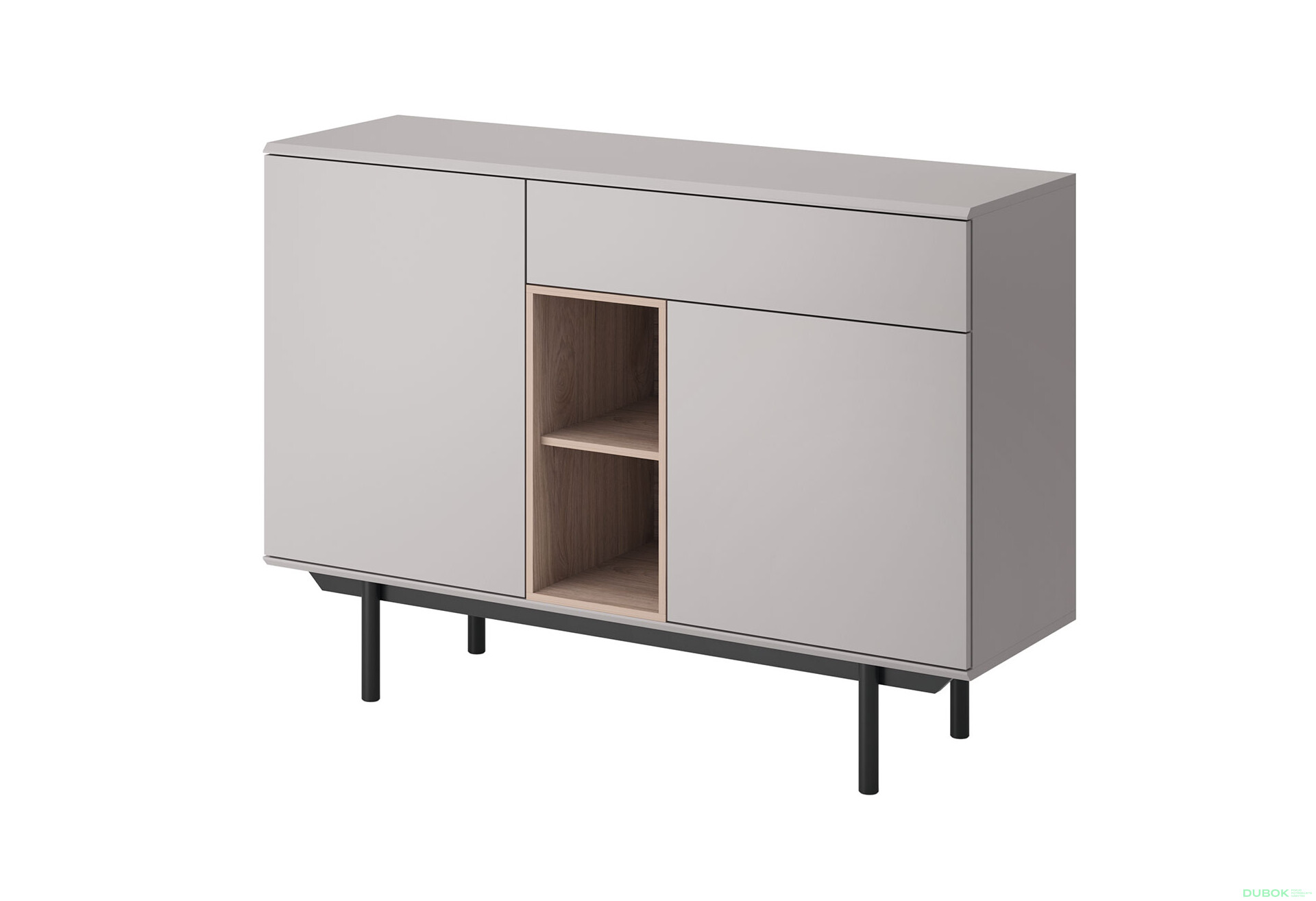 Fotografie 1 - Komoda IK125 šedá / jackson hickory Inox