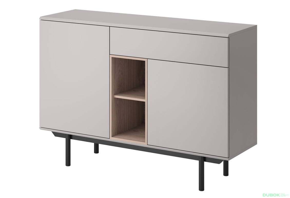 Komoda IK125 šedá / jackson hickory Inox