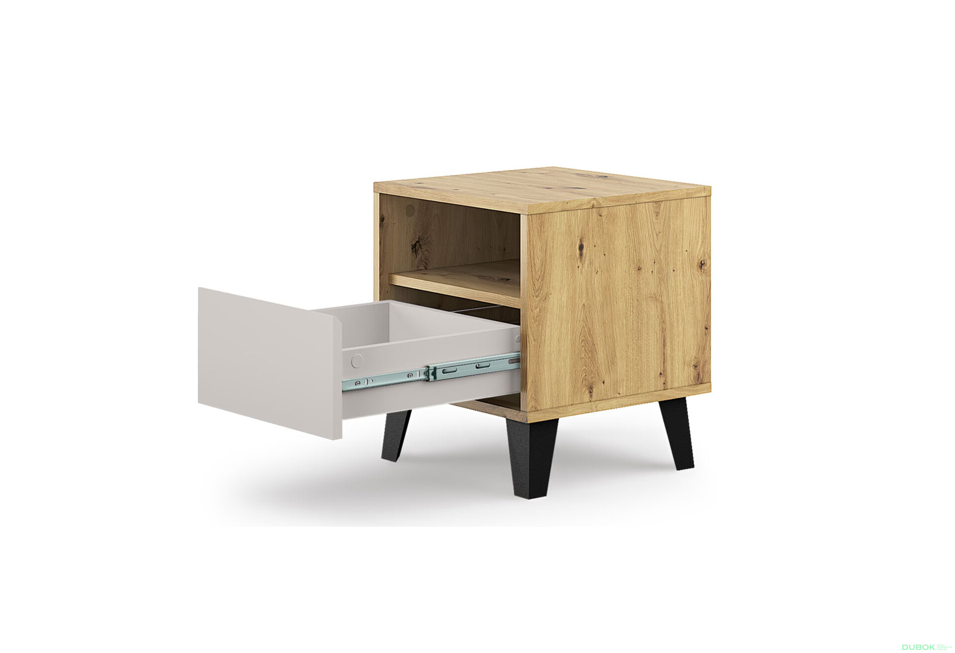 Fotografie 4 - Noční stolek Borg 1s dub artisan / kašmír