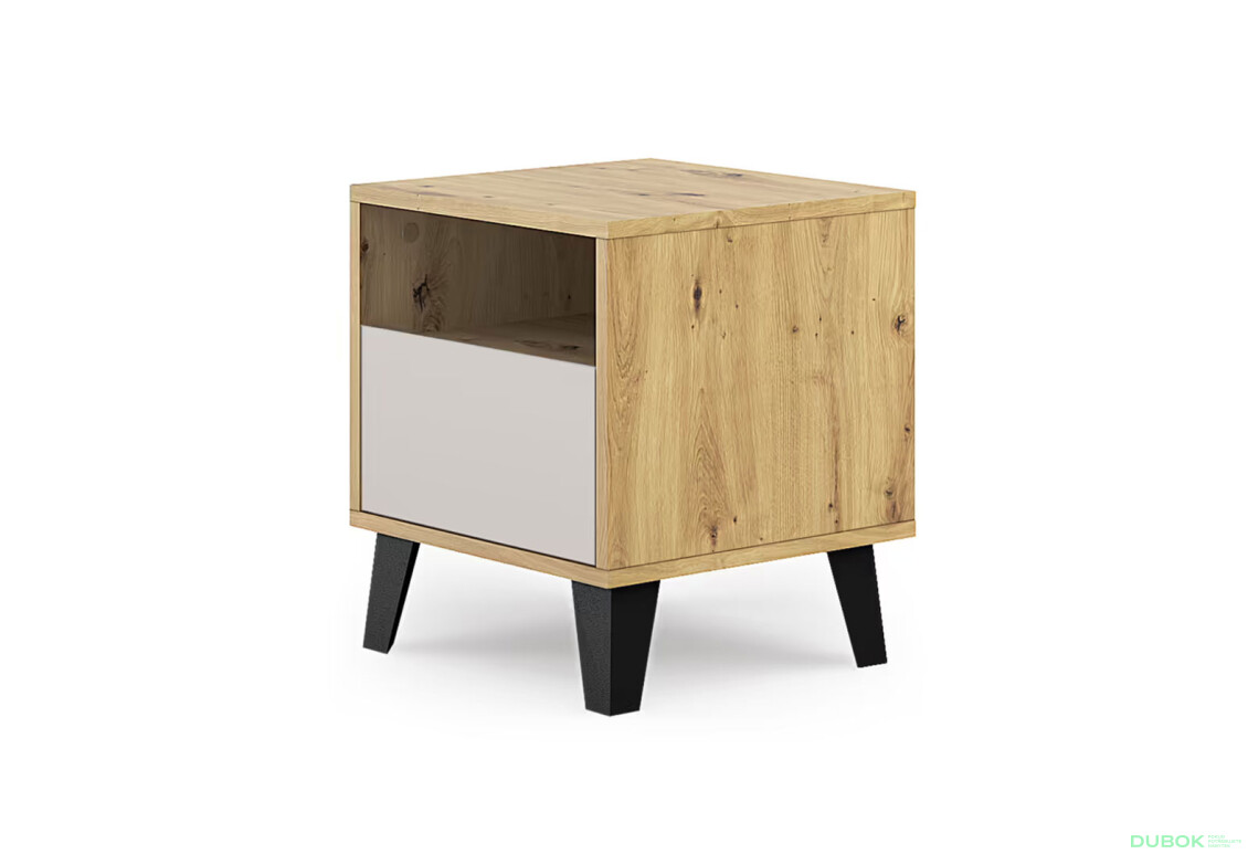 Fotografie 3 - Noční stolek Borg 1s dub artisan / kašmír
