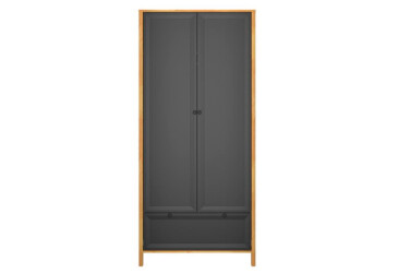 Skříň dvoudveřová se zásuvkou Brent 88x193x55 cm Dub craft zlatý / Černý