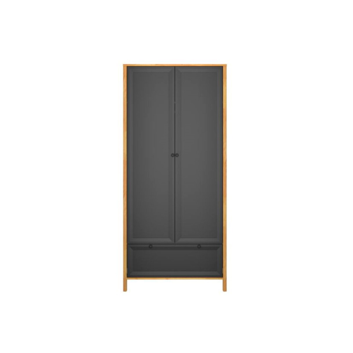 

Skříň dvoudveřová se zásuvkou Brent 88x193x55 cm Dub craft zlatý / Černý