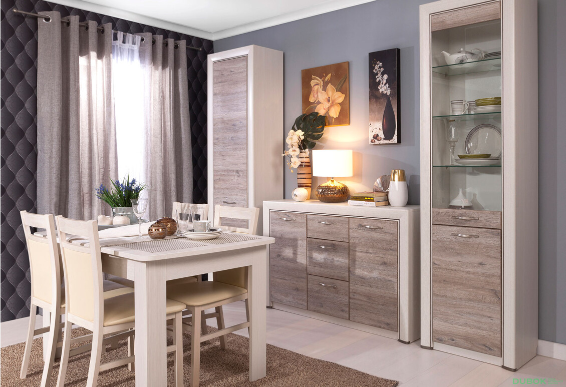 Obývací sestava 2.6 m krém / dub ancona Olivia - Fotografie 1 Fotografie 1 - Obývací sestava 2.6 m krém / dub ancona Olivia