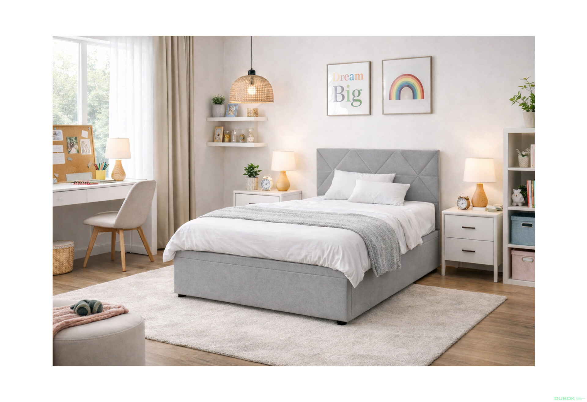 Fotografie 2 - Postel Fro Caro 120x200 s roštem, úložným prostorem Mono 246, šedá