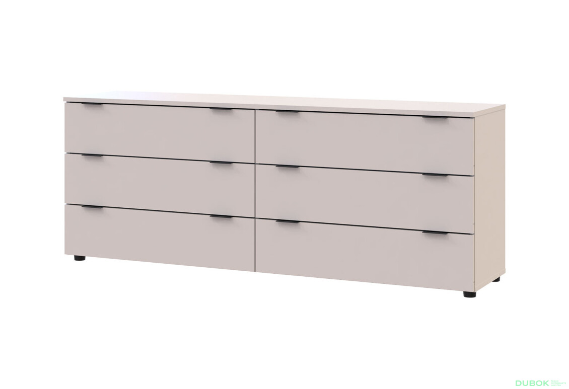 Komoda Ron 9 s 6 zásuvkami 160х38х62 kašmír