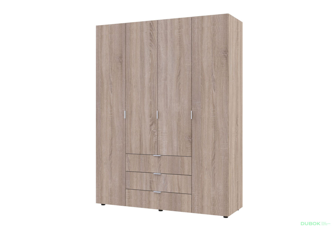 Skříň čtyřdveřová Gelar 155 cm Dub sonoma - Fotografie 1 Fotografie 1 - Skříň čtyřdveřová Gelar 155 cm Dub sonoma