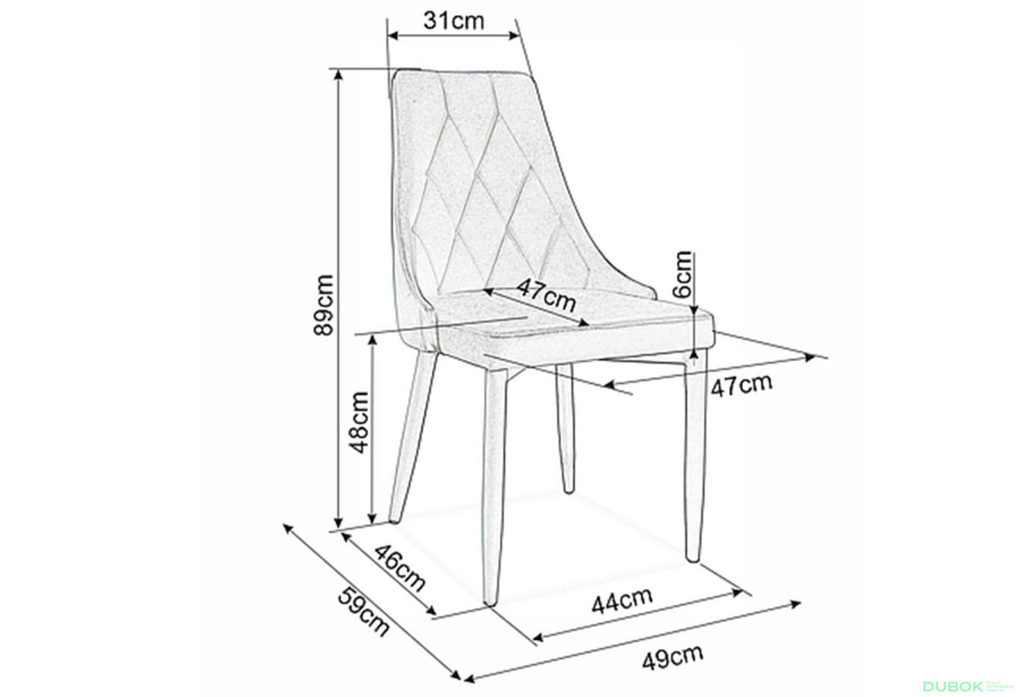 Fotografie 3 - Židle Trix Velvet béžový Bluvel 28, kov + Bluvel
