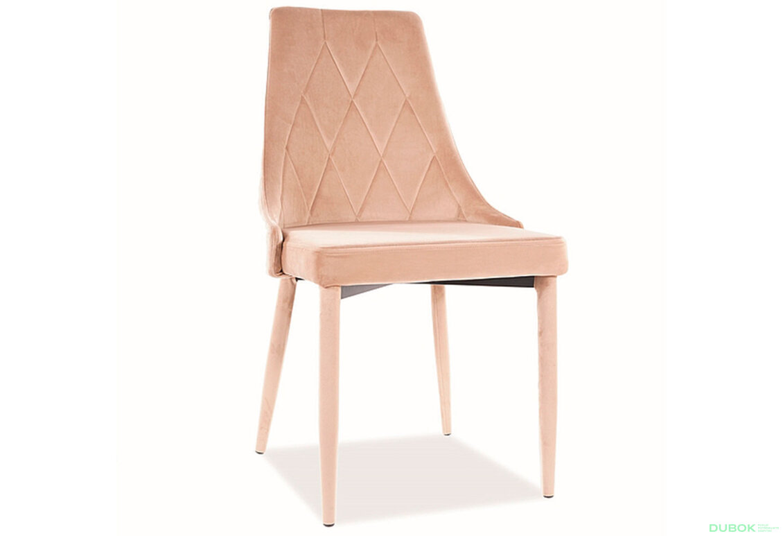 Fotografie 2 - Židle Trix Velvet béžový Bluvel 28, kov + Bluvel