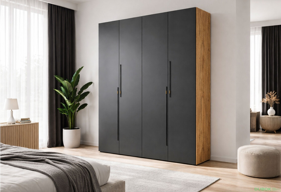 Fotografie 2 - Skříň 4D 160 cm dub appalačský / grafit Space