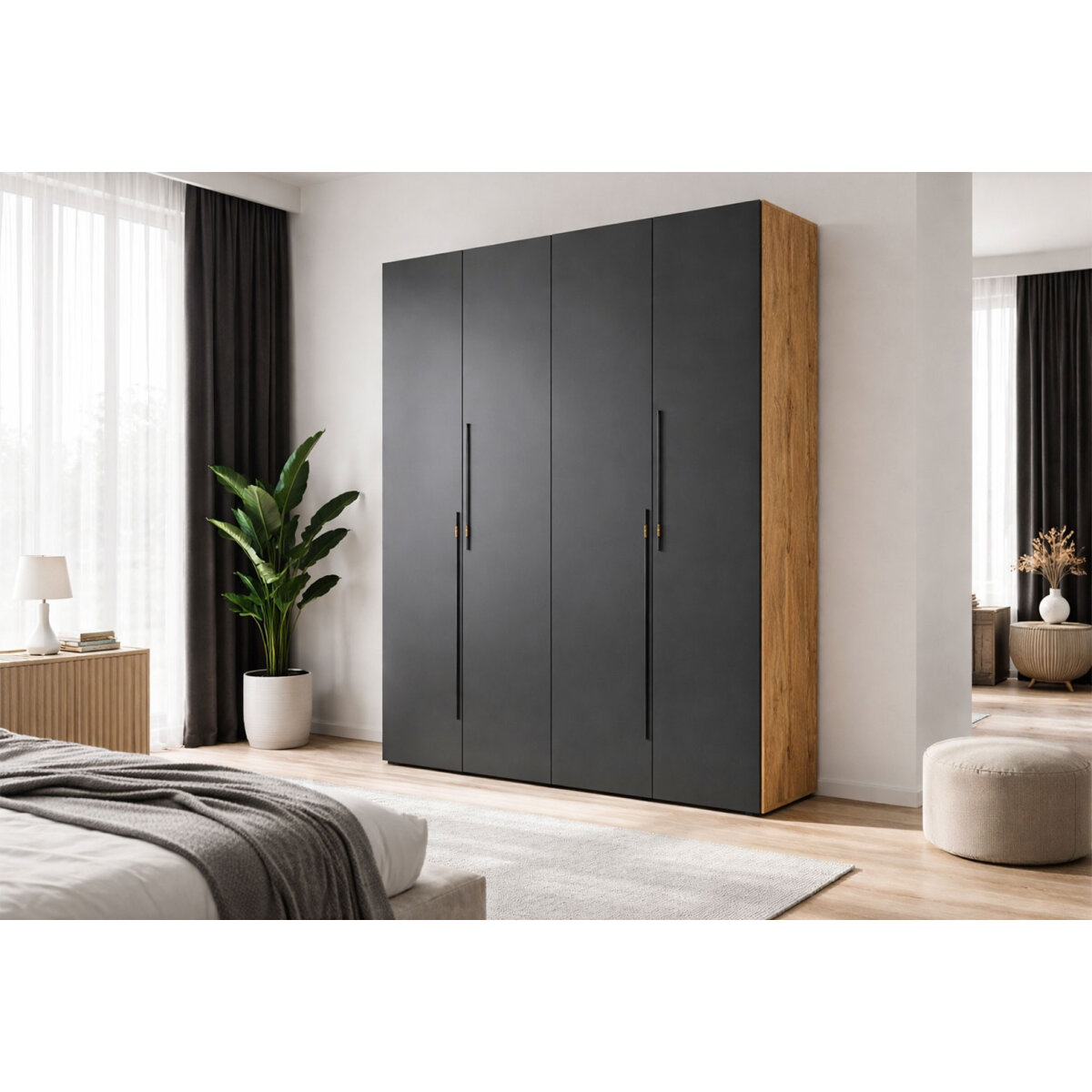 Skříň 4D 160 cm dub appalačský / grafit Space (obrázek 2)