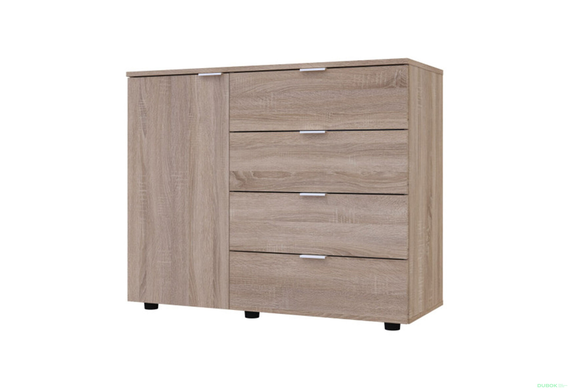 Komoda s dvířky a 4 zásuvkami GC1 100 cm Gelar Dub sonoma - Fotografie 1 Fotografie 1 - Komoda s dvířky a 4 zásuvkami GC1 100 cm Gelar Dub sonoma