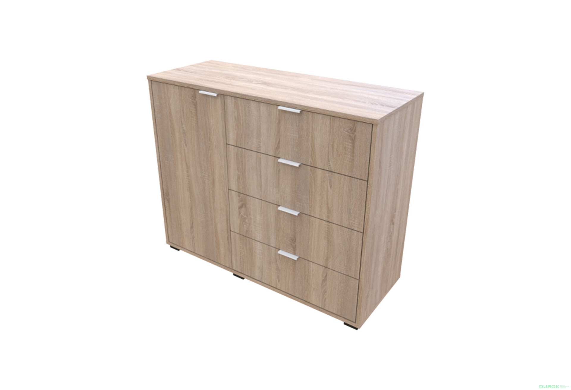 Komoda s dvířky a 4 zásuvkami GC1 100 cm Gelar Dub sonoma - Fotografie 3 Fotografie 3 - Komoda s dvířky a 4 zásuvkami GC1 100 cm Gelar Dub sonoma