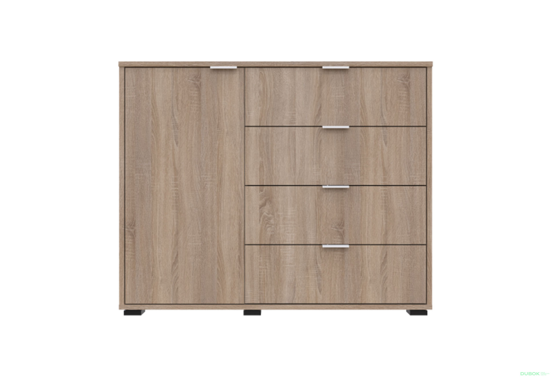 Komoda s dvířky a 4 zásuvkami GC1 100 cm Gelar Dub sonoma - Fotografie 2 Fotografie 2 - Komoda s dvířky a 4 zásuvkami GC1 100 cm Gelar Dub sonoma