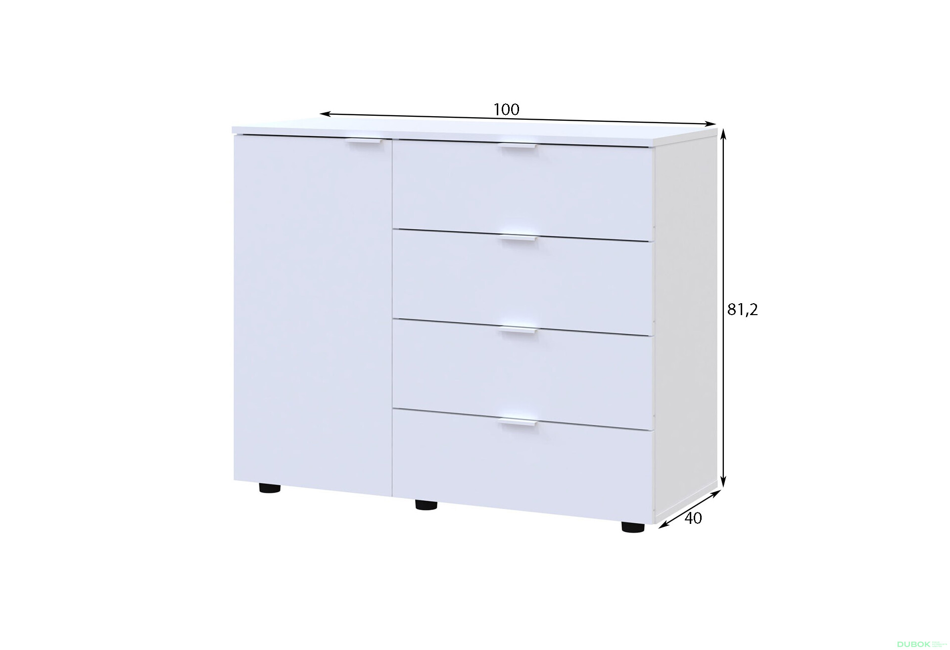 Komoda s dvířky a 4 zásuvkami GC1 100 cm Gelar Dub sonoma - Fotografie 5 Fotografie 5 - Komoda s dvířky a 4 zásuvkami GC1 100 cm Gelar Dub sonoma