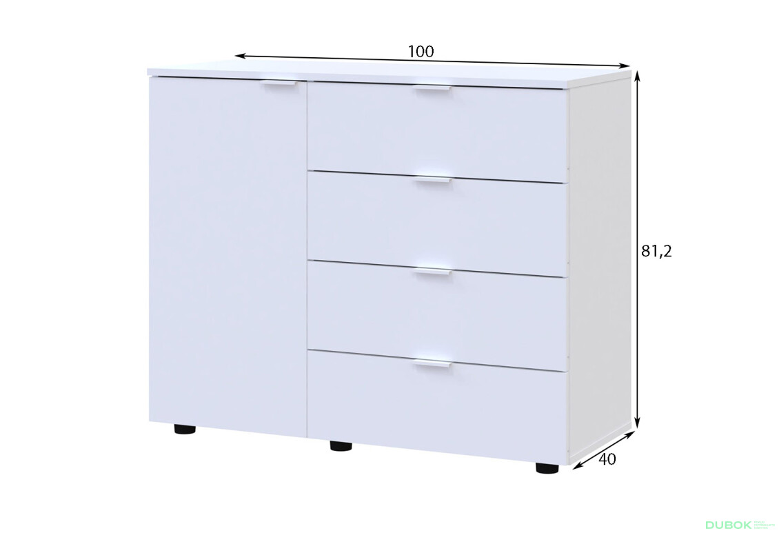 Komoda s dvířky a 4 zásuvkami GC1 100 cm Gelar Dub sonoma - Fotografie 5 Fotografie 5 - Komoda s dvířky a 4 zásuvkami GC1 100 cm Gelar Dub sonoma