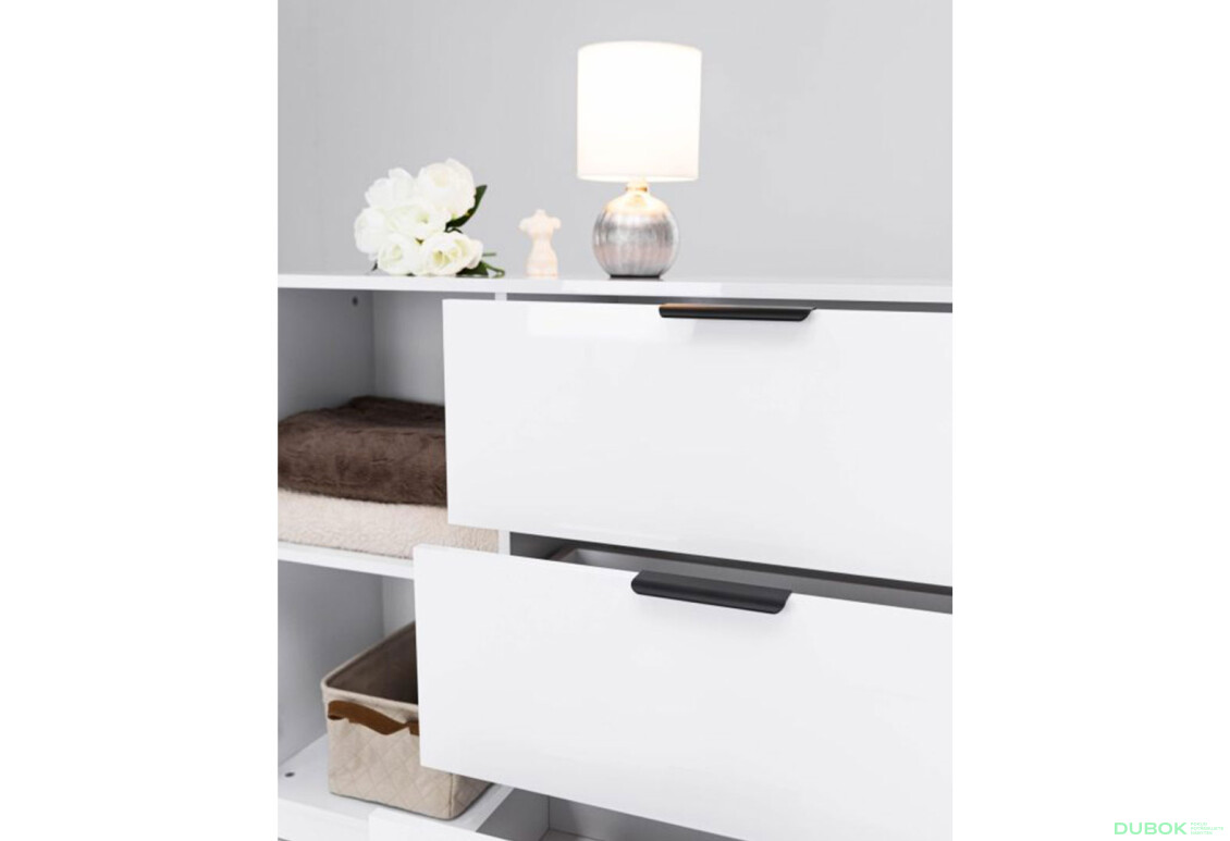 Fotografie 5 - Komoda Roma Color 2 dveře 3 šířky 1,6 m lesklá bílá